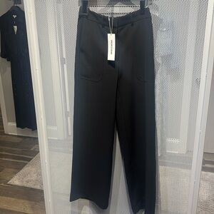 Veronica Beard Cole Wide Leg Trousers in Black